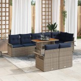 vidaXL Set de canapele pentru grădină 9 pcs Gri Rattan poli 3358089