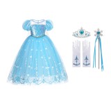 Rochita printesa ELSA FROZEN cu accesorii, stil Disney, calitate premium