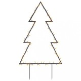 Cumpara ieftin Decoratiune brad cu lumini de Craciun cu tarusi, 80 LED, 60 cm