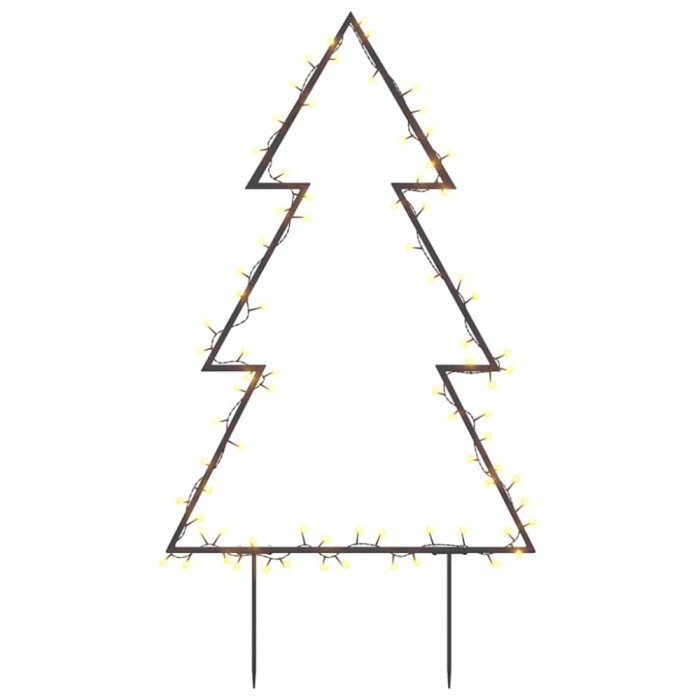 Decoratiune brad cu lumini de Craciun cu tarusi, 80 LED, 60 cm