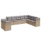Set canapele de gradina cu perne, 10 piese, bej, poliratan