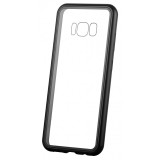 Husa Aluminiu OEM Magnetic Frame Hybrid cu spate din sticla pentru Apple iPhone 11 Pro, Neagra