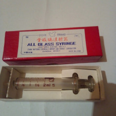 SERINGA VECHE DIN STICLA ,,ALL GLASS SYRINGE" - 2 ml. ~ PERIOADA COMUNISTA