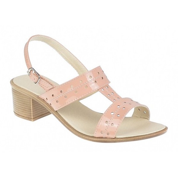 Oferta Sandale dama din piele naturala Nud Lac LS7NUDLAC
