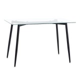 Cumpara ieftin Masa dining Quana, Pako World, Sticla, Picioare negre, 120x70x75 cm