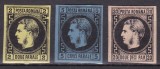 ROMANIA 1866/1867 LP 18 LP 19 LP 20 REGELE CAROL I CU FAVORITI EMISIUNEA I CU VALORILE IN PARALE HARTIE GROASA GUMA ORIGINALA SERIE SARNIERA, Nestampilat