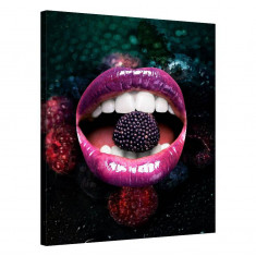 Tablou Canvas, Tablofy, Raspberry Lips, Printat Digital, 50 &times; 70 cm