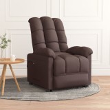 vidaXL Fotoliu rabatabil electric, maro &icirc;nchis, material textil