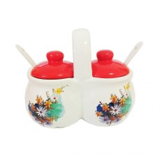 Set de masa, doua recipiente pentru condimente, Rosu , 277COF