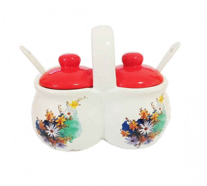 Set de masa, doua recipiente pentru condimente, Rosu , 277COF