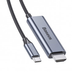 Cablu Adaptor USB Type-C la HDMI 4K si USB-C cu Power Delivery, Baseus C-Video Pro Screen, 1.8 metri foto