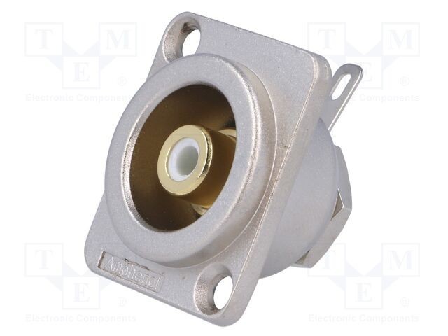 Conector RCA soclu mamă lipire aurit AMPHENOL pentru montare pe panou