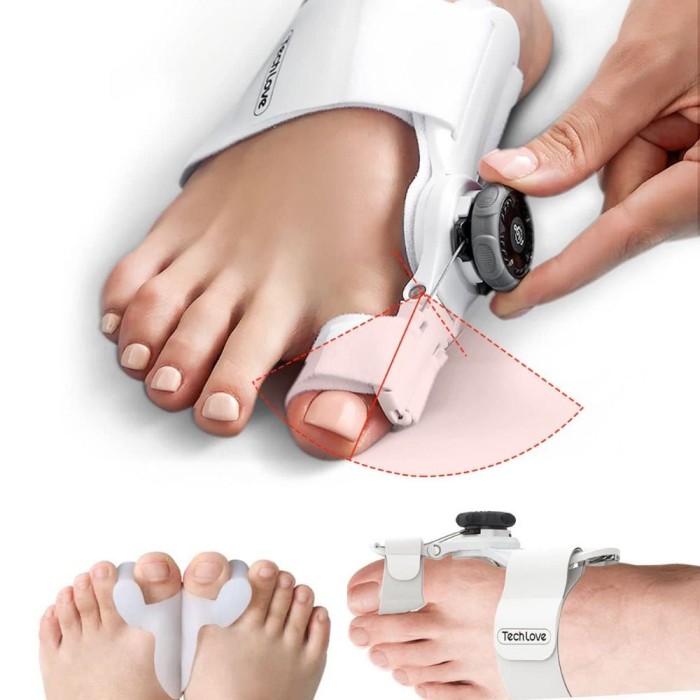 Corector de Monturi Tech Love, pentru Repozitionare Deget mare la Picioare si Hallux Valgus, Ajustabil, Alb
