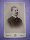 Fotografie veche de M. Spirescu, Galati, Portret barbat, 1890