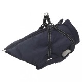 VidaXL Haină c&acirc;ini cu ham impermeabilă reflectorizantă, bleumarin, L44