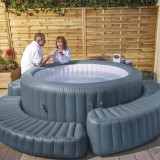 Bestway Margine Gonflabila Lay-Z-Spa Piscina Rotunda 200cm Gri Tritech + Reparatie