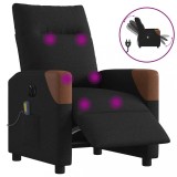 VidaXL Fotoliu electric de masaj rabatabil, negru, textil