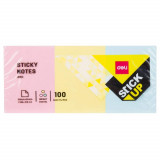 Cumpara ieftin Set 300 Notite Adezive Deli Stick Up, 38x51 mm, 3 Culori, Bloc Notite Adezive, Notite Adezive la Bloc, Set de Notite Adezive, Sticky Notes, Post It No