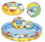 Bestway Set pentru piscină - bazin de &icirc;not, minge, roată 122cm