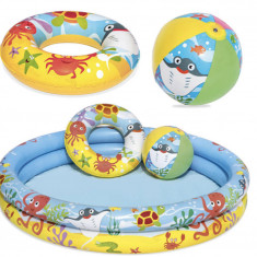 Bestway Set pentru piscină - bazin de înot, minge, roată 122cm