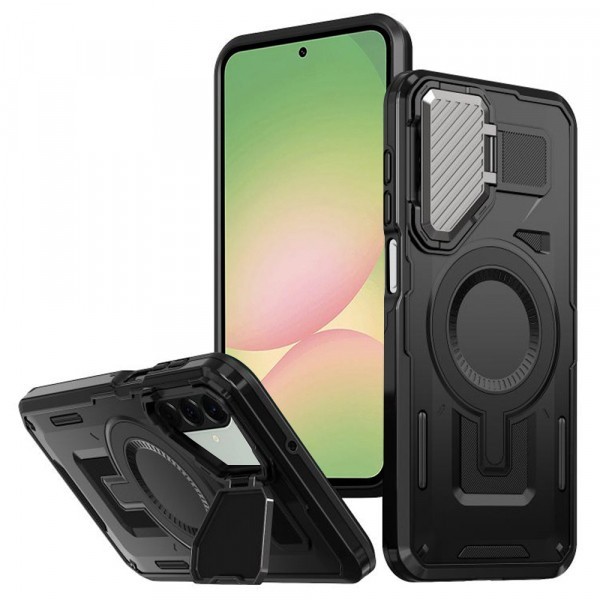 Husa MagSafe pentru Samsung Galaxy A56 A566, Techsuit, CamVault, Neagra