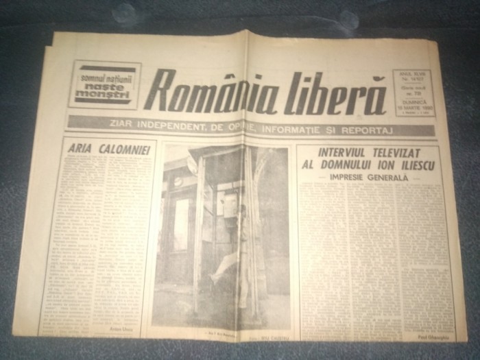 ZIARUL ROMANIA LIBERA 18 MARTIE 1990