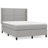 Cumpara ieftin Pat continental, gri deschis, 140x200 cm, material textil