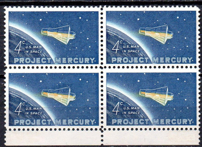 SUA 1962, Cosmos, Mercury, serie neuzata, MNH