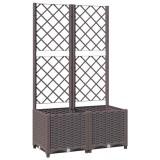 Jardiniera de gradina cu spalier maro, 80x40x136 cm, PP