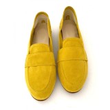 Mocasini din piele intoarsa galbeni Dori, 37