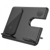 Statie incarcare wireless Hoco CQ2 pentru telefon, smart watch si casti, 15W, Negru