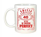 Cana alba personalizata, Editie Limitata 40 ani, INOVATIX&reg;. 330 ml