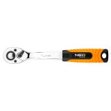 Clichet profesional 3/8 NEO Tools, 72 dinti, 195 mm, maner ergonomic
