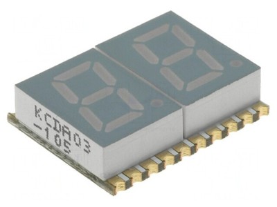 Afișaj LED 7 Segmente 7.62mm 2 Digiti Roșu foto