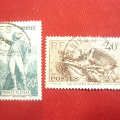 Serie -100 Ani de la moartea lui Rouge de Lisle - 1936 Franta 2 val. stamp.