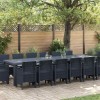 VidaXL Set de masă pentru grădină 15 pcs Antracit Ratan Polt