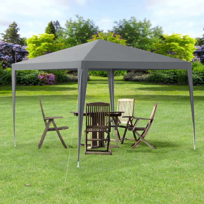 Pavilion gradina AAGP-9601 gri inchis 300 x300 x 255 cm [casa.pro] HausGarden Leisure