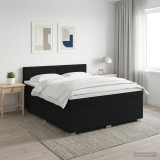 Cumpara ieftin Pat boxspring cu saltea Negru 160 x 200 cm Tesatura