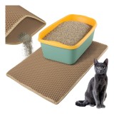 Covoras pentru litiera pisici 75x55 cm, bej, antiderapant Purlov