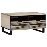vidaXL Masă de cafea cu sertar cu depozitare Alb, Negru 80 x 50 x 40 cm