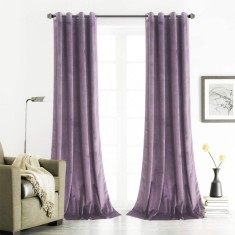 Draperie din catifea cu inele crom, Madison, 150x255 cm, densitate 700 g/ml, Lavanda, 1 buc