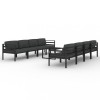 Set mobilier de gradina cu perne, 9 piese, antracit, aluminiu