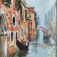 Peisaj veneţian - pictură pe pânză, semnată