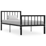 Cumpara ieftin Cadru de pat, negru, 100 x 200 cm, metal
