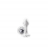 Stardust Glam - Dop anal din sticlă, alb, 9.5 cm