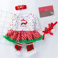 Rochita body cu bulinute - Mos Craciun (Marime Disponibila: 9-12 luni (Marimea