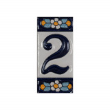 Numar Casa, Cifra 2, Flamenco, Multicolor, Ceramica, 7.5X3.5 cm, Hand Made, Oem