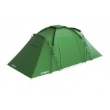 Cort Familia HUSKY Boston 4 Green, 4 Persoane, 2 Dormitoare, Impermeabil, Poliester 3000mm, Hol Spatios, Camping, Durawrap