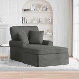 vidaXL Chaise Lounge cu fustă cu pernă Gri &icirc;nchis 91 x 157 x 91 cm 42022949