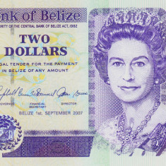 Bancnota Belize 2 Dolari 2007 - P66c UNC